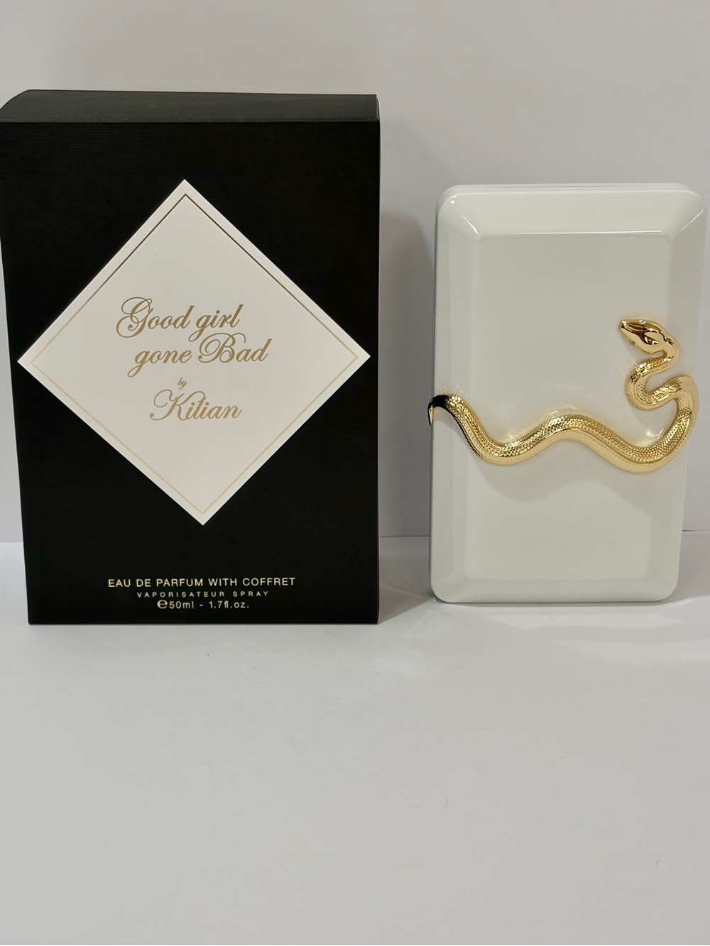Kilian Paris The Dawn Art Deco Metal Clutch With Good Girl Gone Bad Frag. NWT